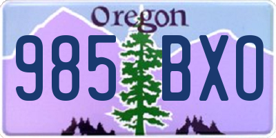 OR license plate 985BXO
