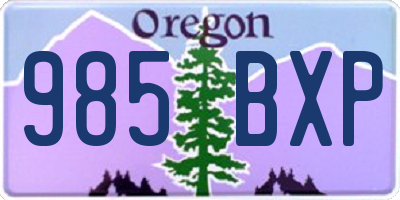 OR license plate 985BXP