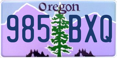 OR license plate 985BXQ