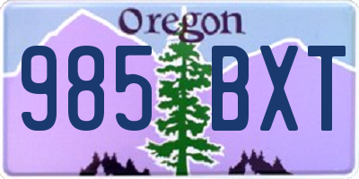 OR license plate 985BXT