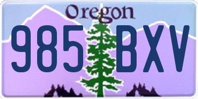 OR license plate 985BXV