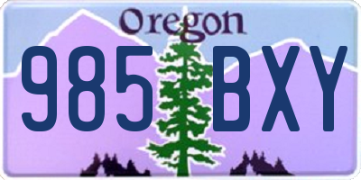 OR license plate 985BXY