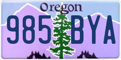 OR license plate 985BYA