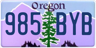 OR license plate 985BYB
