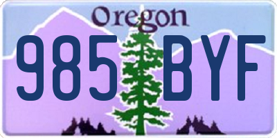 OR license plate 985BYF