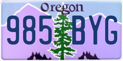 OR license plate 985BYG