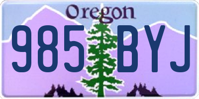 OR license plate 985BYJ