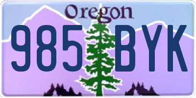 OR license plate 985BYK