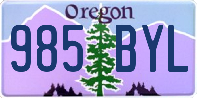 OR license plate 985BYL