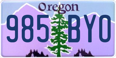 OR license plate 985BYO