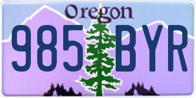 OR license plate 985BYR