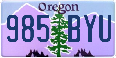 OR license plate 985BYU