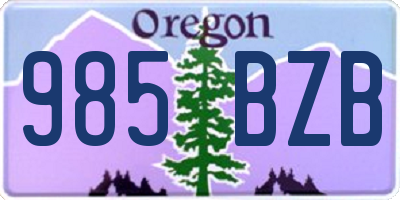 OR license plate 985BZB