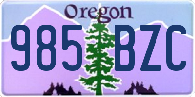 OR license plate 985BZC