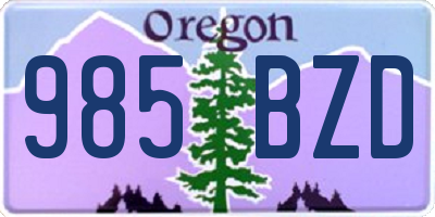 OR license plate 985BZD