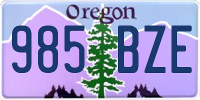 OR license plate 985BZE