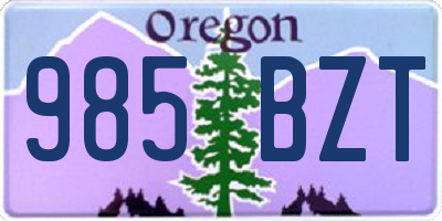 OR license plate 985BZT