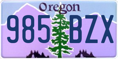 OR license plate 985BZX