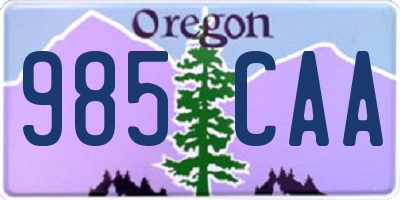 OR license plate 985CAA