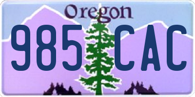 OR license plate 985CAC