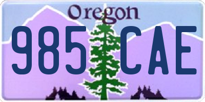 OR license plate 985CAE