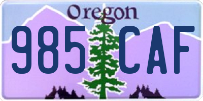OR license plate 985CAF
