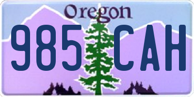 OR license plate 985CAH