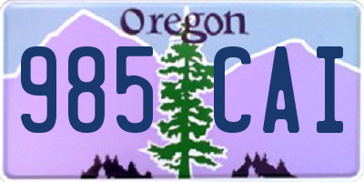 OR license plate 985CAI