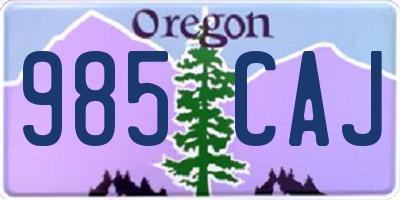 OR license plate 985CAJ