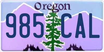 OR license plate 985CAL