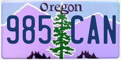 OR license plate 985CAN