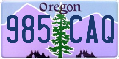 OR license plate 985CAQ