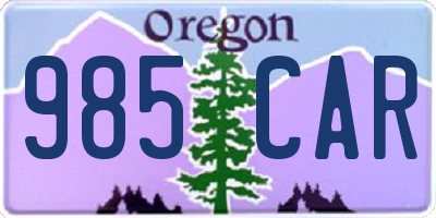 OR license plate 985CAR