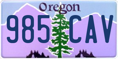 OR license plate 985CAV