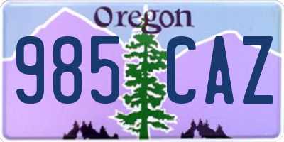 OR license plate 985CAZ