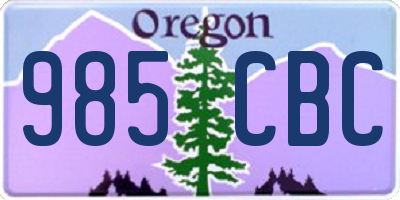 OR license plate 985CBC