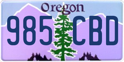 OR license plate 985CBD