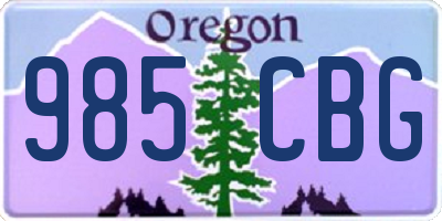 OR license plate 985CBG