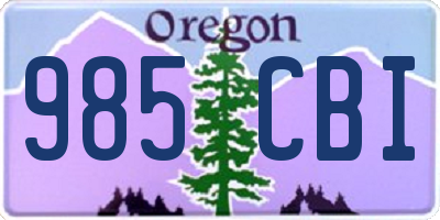OR license plate 985CBI