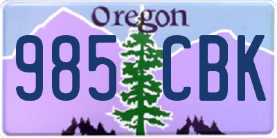 OR license plate 985CBK