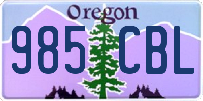 OR license plate 985CBL