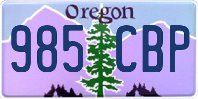 OR license plate 985CBP