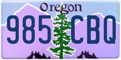OR license plate 985CBQ
