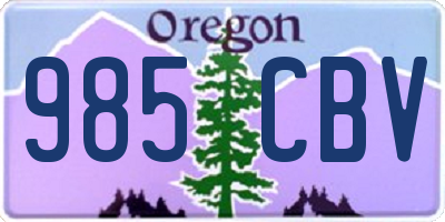 OR license plate 985CBV