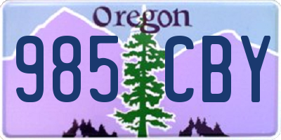 OR license plate 985CBY