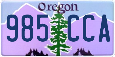 OR license plate 985CCA