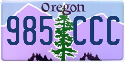 OR license plate 985CCC
