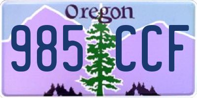 OR license plate 985CCF