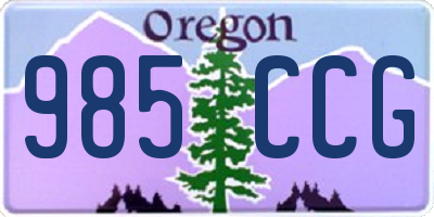 OR license plate 985CCG