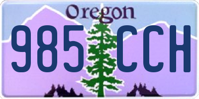 OR license plate 985CCH